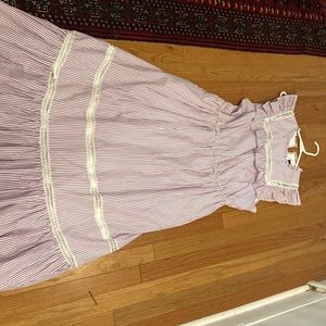 Jcrew pinstripe purple maxi dress